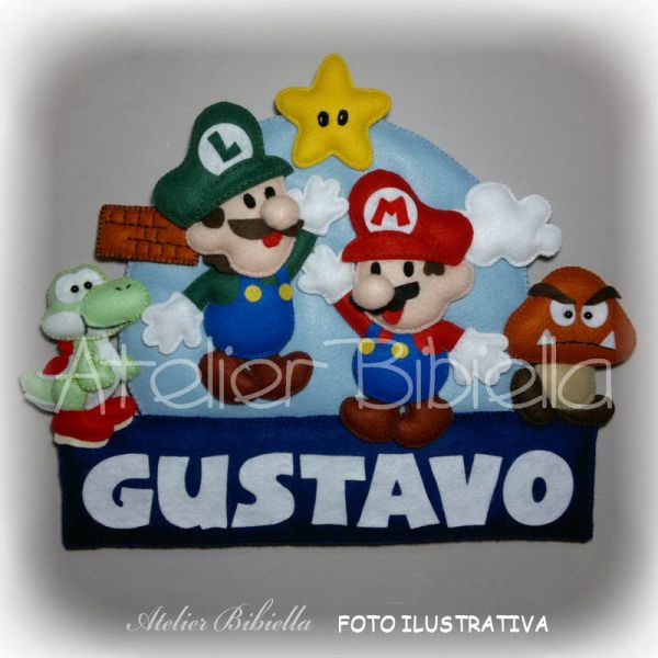SUPER MARIO ENFEITE DE PORTA ESPECIAL SEM MDF UNIDADE