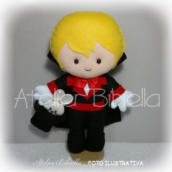 MÁGICO 25 CM C/ CARTOLA  E COELHINHO UNIDADE C/ SUPORTE